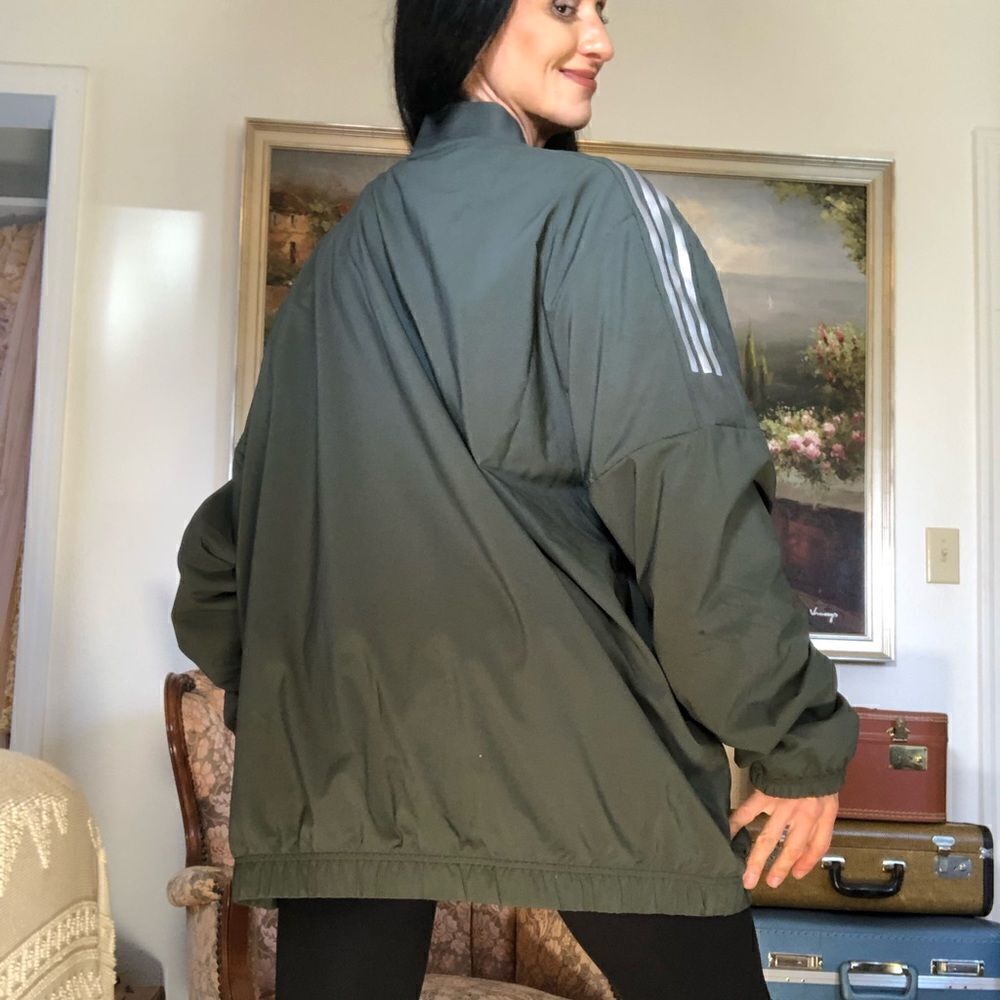 Adidas dark green zip up jacket light - Picture 2 of 6